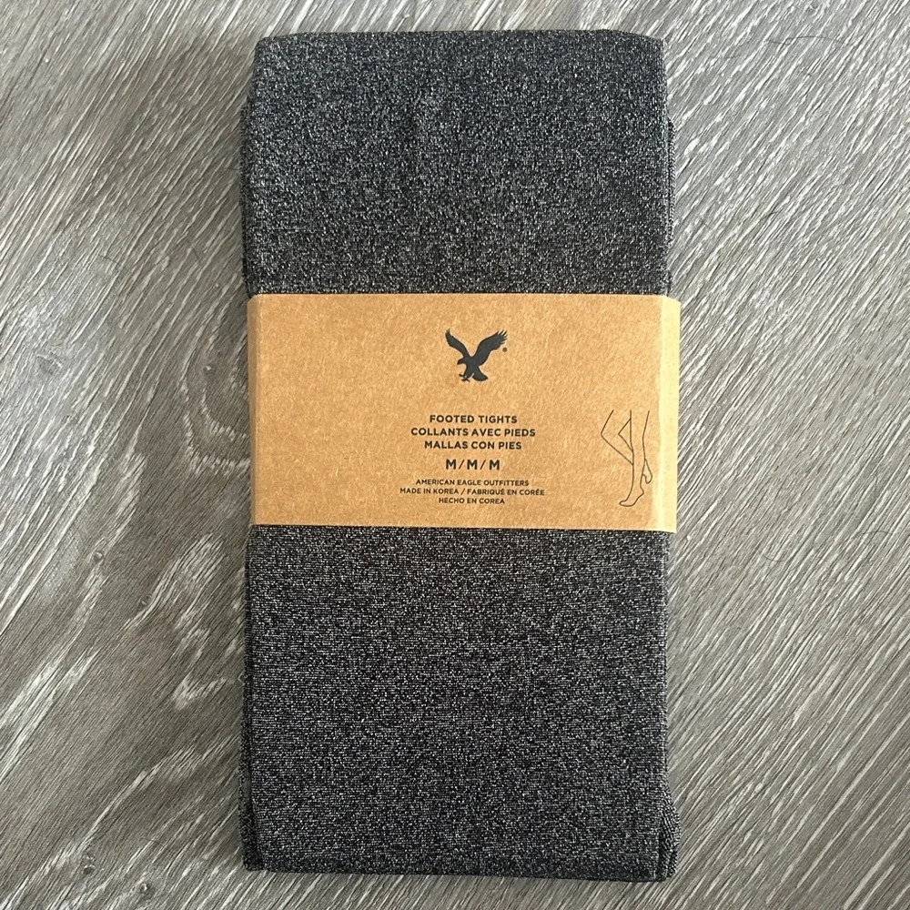 American Eagle Outfitters Dark Gray Footed Tights Size Medium NWT